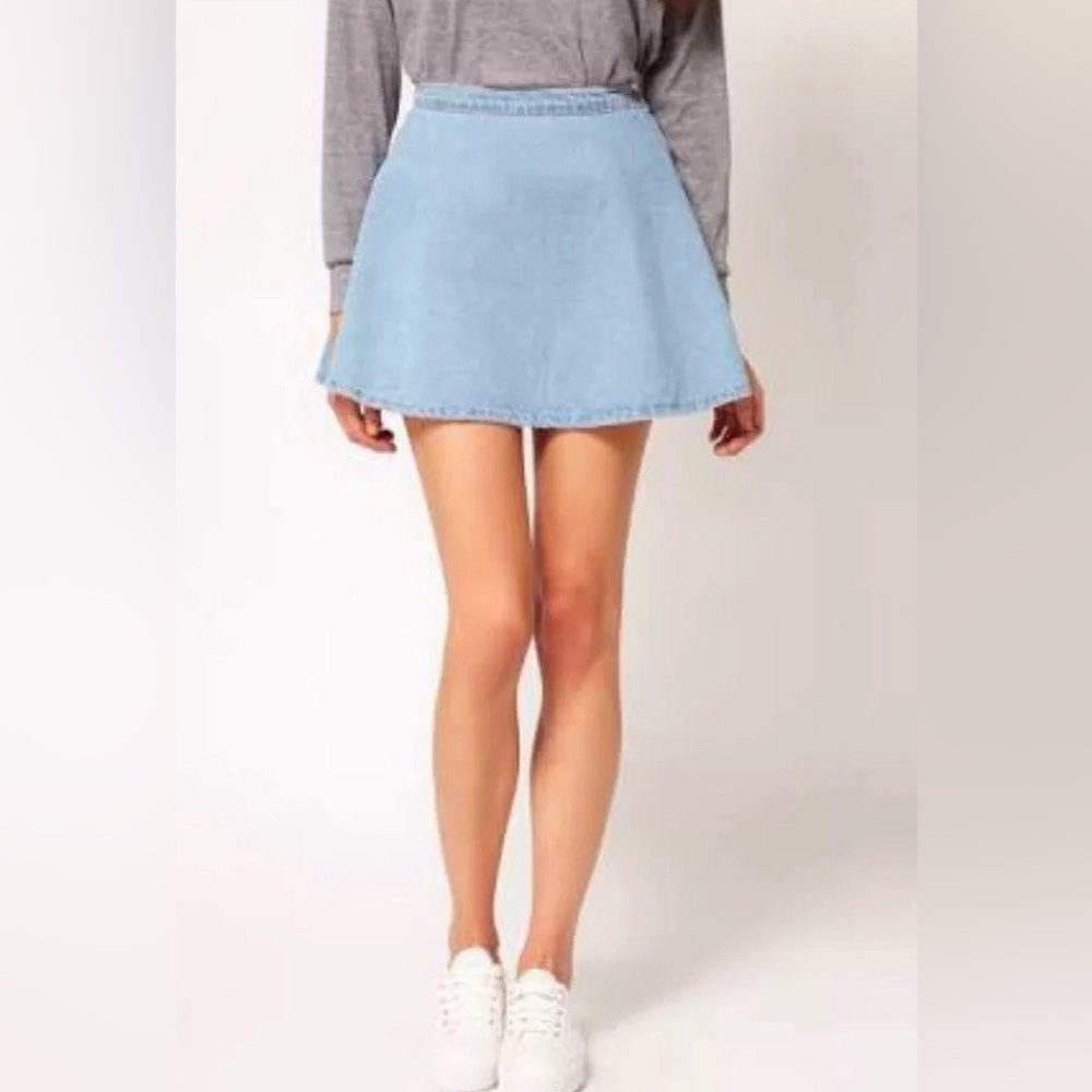 American Apparel Light Blue Skater Skirt